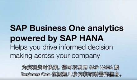 SAP Business One HANA讓您的決策更簡(jiǎn)單、準(zhǔn)確